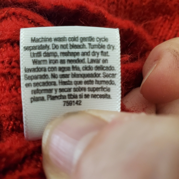 A.N.A. Open Weave 3/4 Kimono Sleeve Red Sweater 3X - Picture 7 of 7